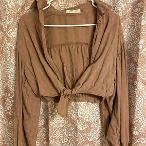 Polka Dot Front tie blouse